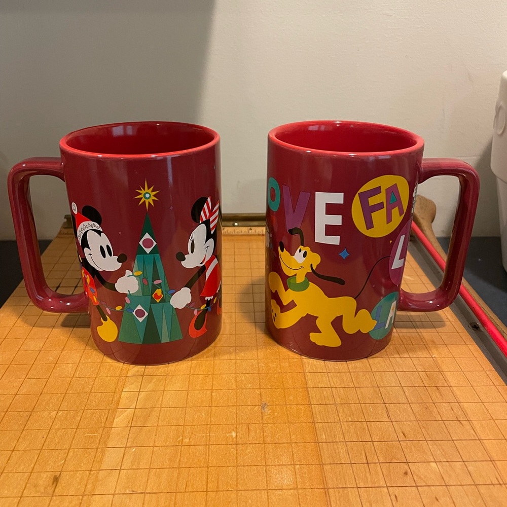 Mickey & Minnie Fa La La Love Christmas Mugs